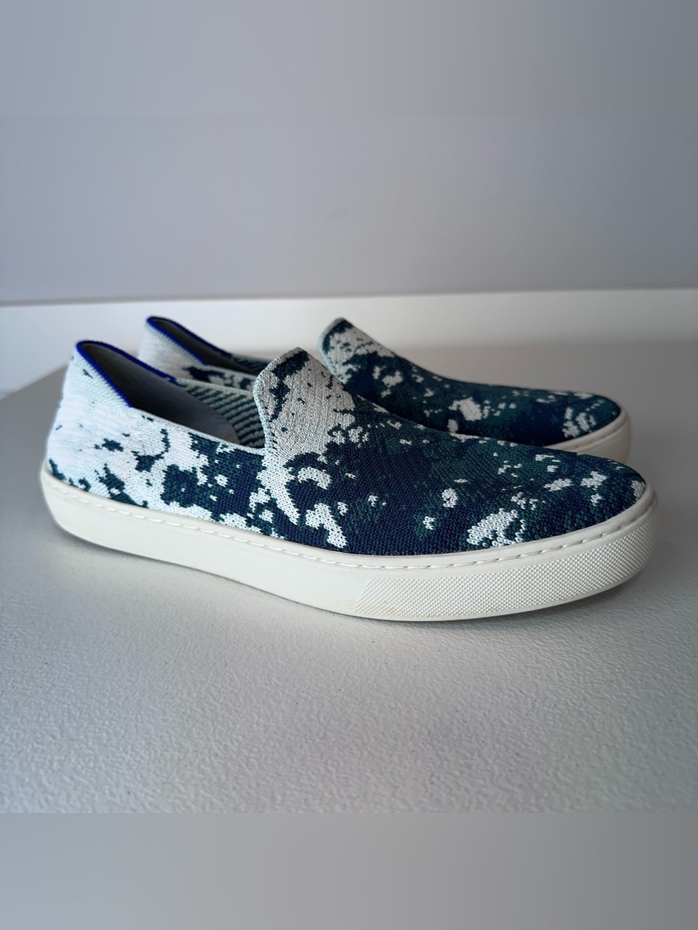 Rothy’s Blue White Sea Green Shibori Splatter Abstract The Original Sneaker 9